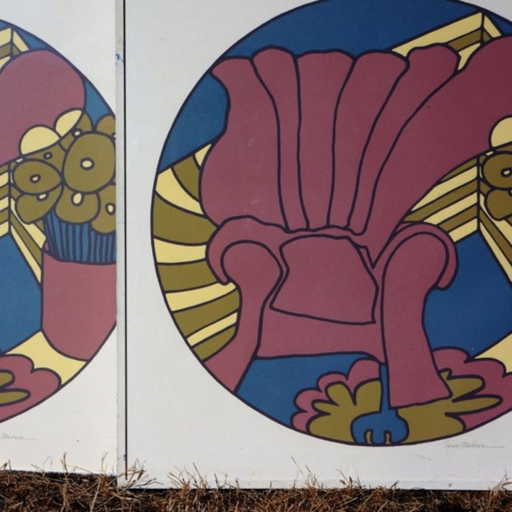 ONE LEFT ONLY 60's Mod OP Art Original Printed Paintings
